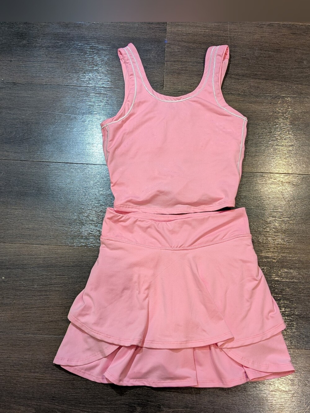 Champion kid's sz. L (10/12) pink skirt + tank top set
